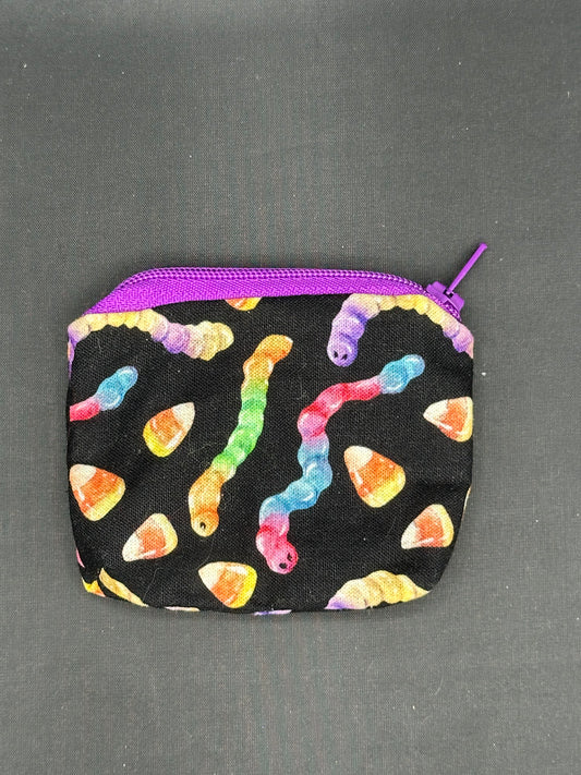 Neon candy worms coin bag