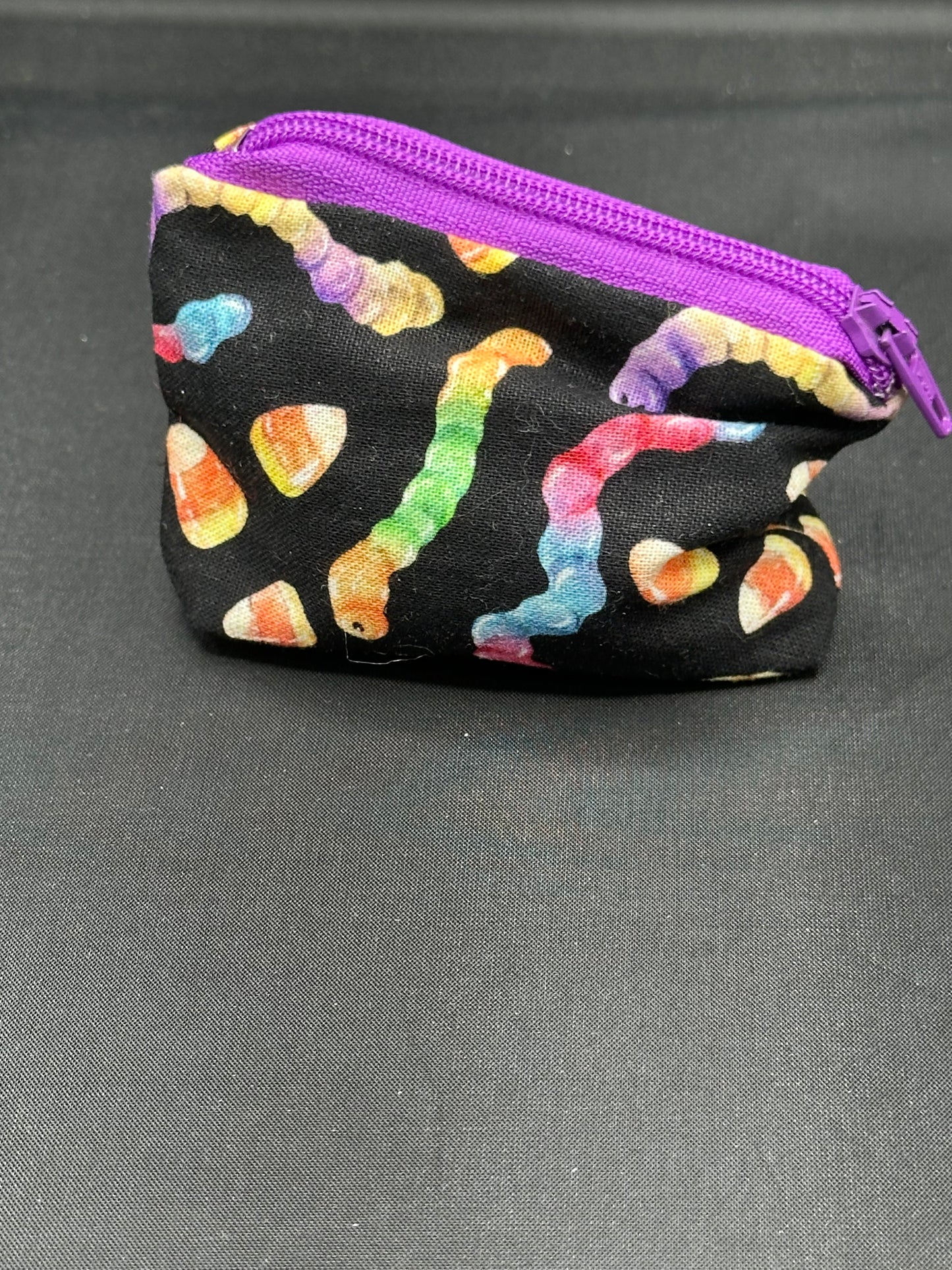Neon candy worms coin bag