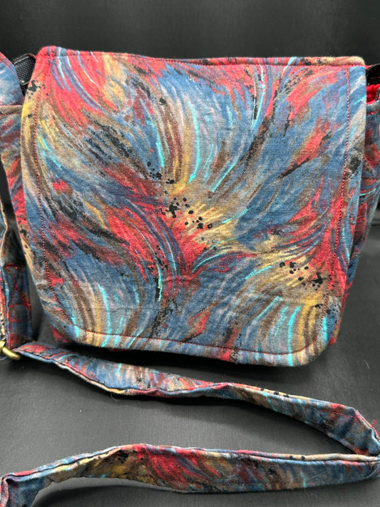 Red and blue splash 7" purse
