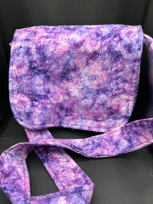 Purple various shades 12" messenger bag