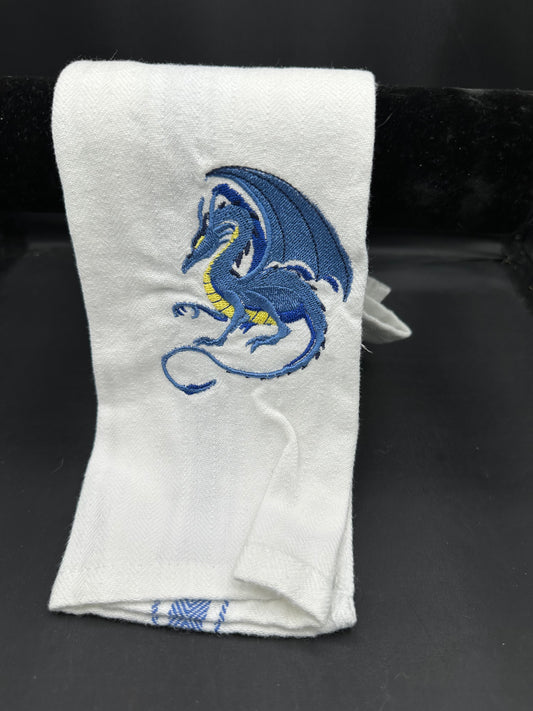 blue dragon towel