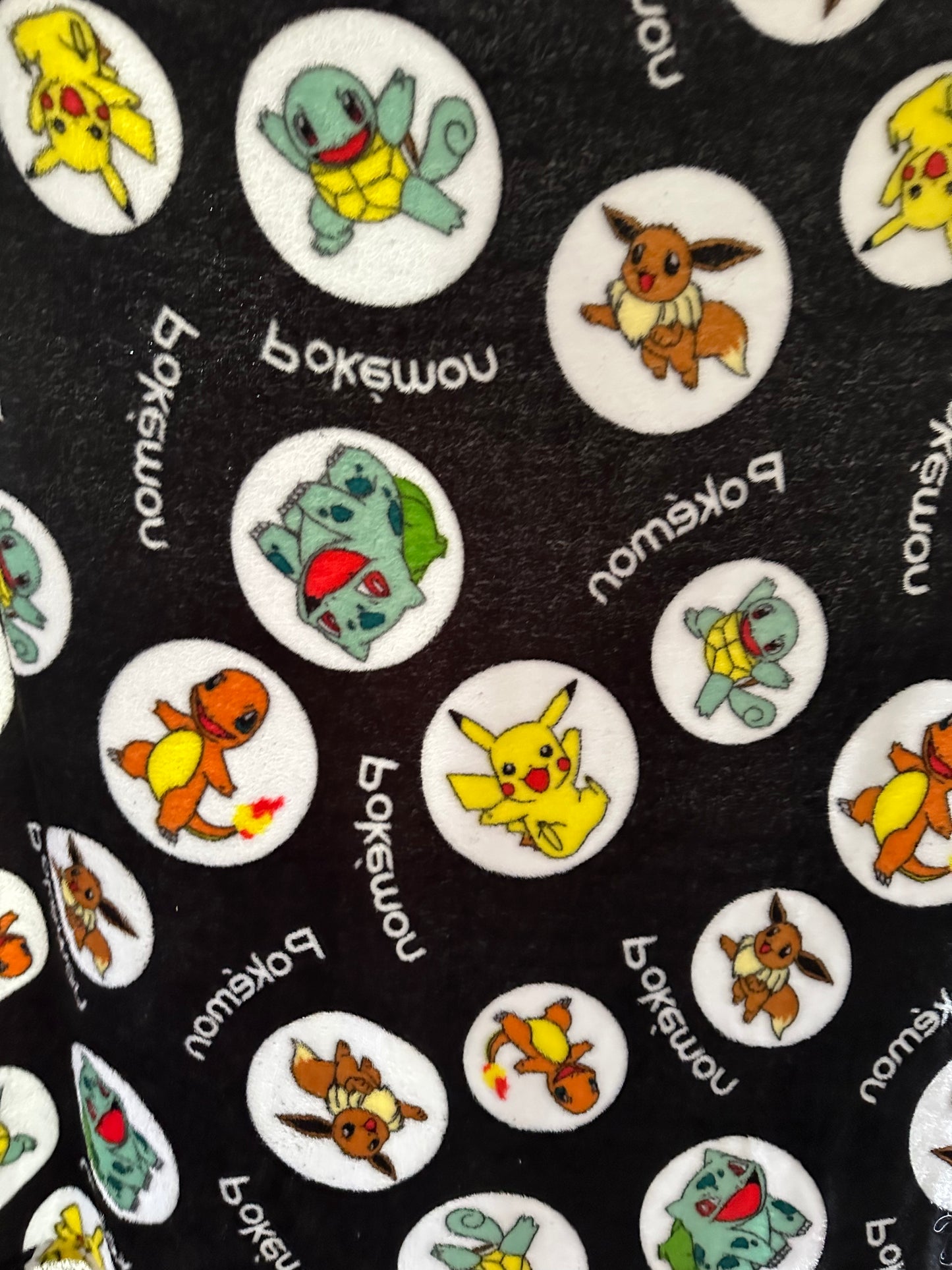 pokemon minky black blanket