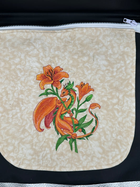 Embroidered Dragon - Summer 12" purse flap