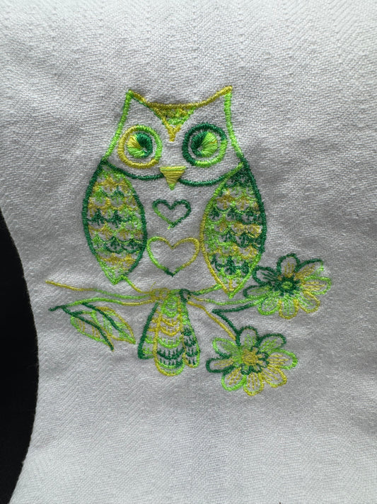 doodle owl towel