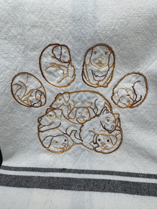 dog foot print towel