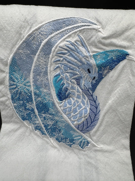Embroidered Winter Dragon towel